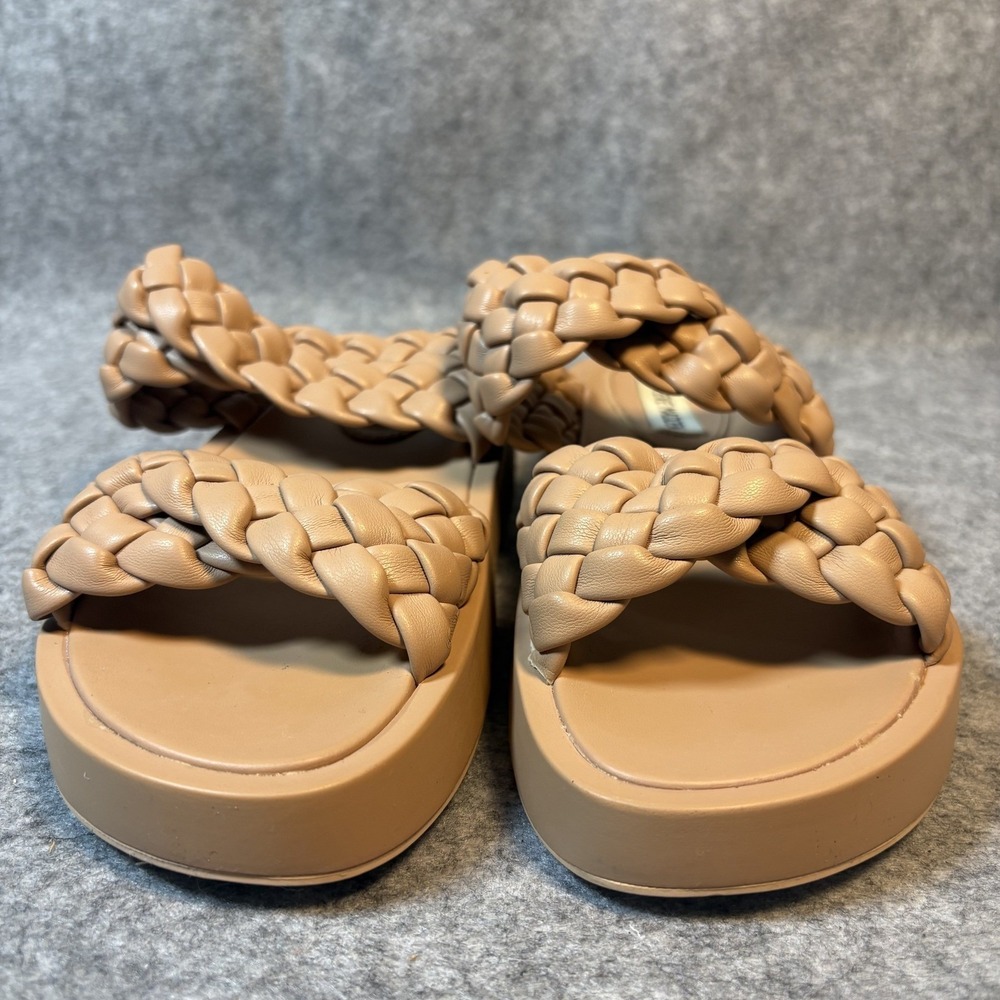 Steve Madden Mona Tan Braided Platform Slide Sandals Womens Size 7M Woven Straps